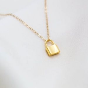 GOLD FILLED  Chain with Sterling Silver Padlock